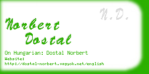 norbert dostal business card